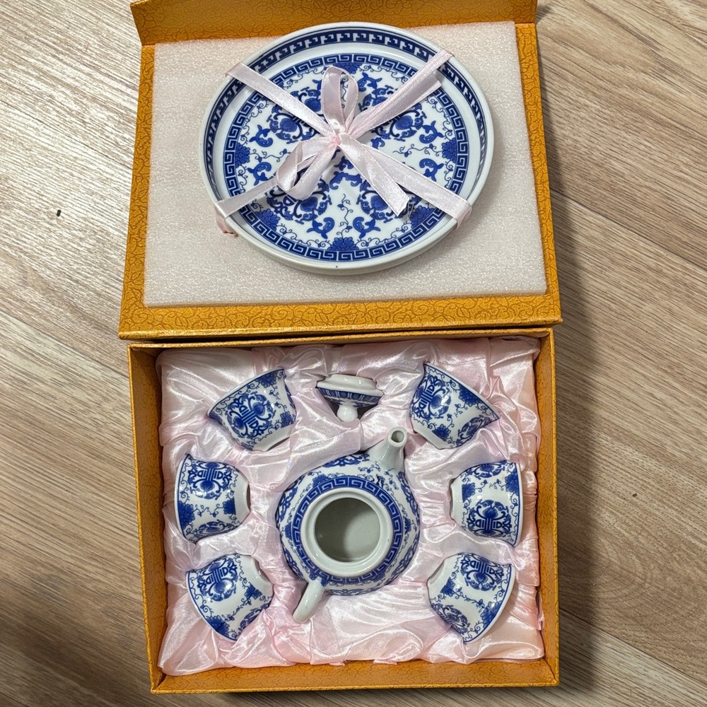 Blue and White Porcelain Tea Set